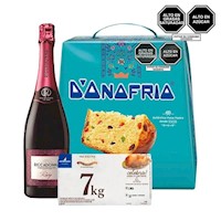 Combo Navideño: Panetón DONOFRIO Caja 880g + Espumante RICCADONNA Rubi Botella 750ml+ Vale de Pavo SAN FERNANDO 7kg